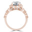 Round Diamond Vintage Halo Engagement Ring in Rose Gold (MVS0237-R)