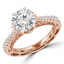 Round Diamond Vintage Solitaire with Accents Engagement Ring in Rose Gold (MVS0238-R)