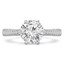 Round Diamond Vintage Solitaire with Accents Engagement Ring in White Gold (MVS0238-W)