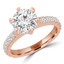 Round Diamond Solitaire with Accents Engagement Ring in Rose Gold (MVS0240-R)