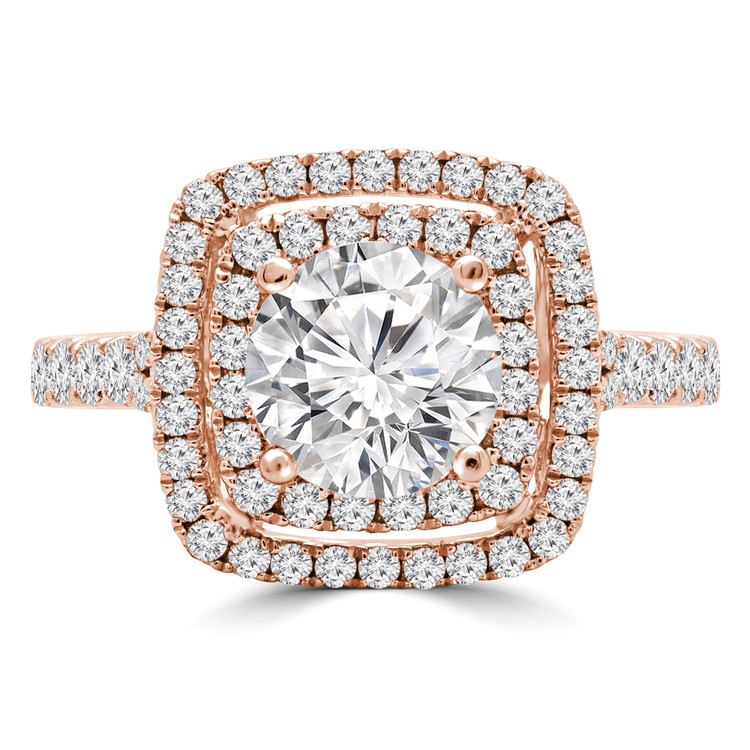 Round Diamond Halo Engagement Ring in Rose Gold (MVS0241-R)
