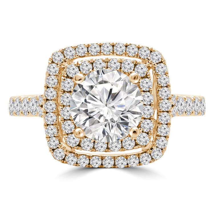 Round Diamond Halo Engagement Ring in Yellow Gold (MVS0241-Y)