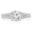 Round Diamond Split-Shank Solitaire with Accents Engagement Ring in White Gold (MVS0242-W)