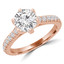 Round Diamond Solitaire with Accents Engagement Ring in Rose Gold (MVS0245-R)