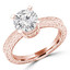 Round Diamond Vintage Solitaire Engagement Ring in Rose Gold (MVS0253-R)