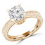 Round Diamond Vintage Solitaire Engagement Ring in Yellow Gold (MVS0253-Y)
