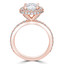 Round Diamond High Set Rollover Halo Engagement Ring in Rose Gold with Accents (MVS0257-R)