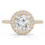Round Diamond High Set Rollover Halo Engagement Ring in Yellow Gold with Accents (MVS0257-Y)
