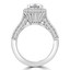Round Diamond Vintage Rollover Halo Engagement Ring in White Gold with Accents (MVS0259-W)