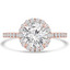 Round Diamond Cathedral Halo Engagement Ring in Rose Gold with Accents (MVS0261-R)