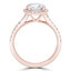 Round Diamond Cathedral Halo Engagement Ring in Rose Gold with Accents (MVS0261-R)
