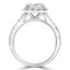Princess Diamond Cathedral Cushion Halo Engagement Ring in White Gold with Accents (MVS0262-W)