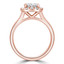 Round Diamond Cathedral Cushion Halo Engagement Ring in Rose Gold (MVS0263-R)