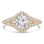 Round Diamond Split-Shank Cushion Halo Engagement Ring in Yellow Gold (MVS0264-Y)