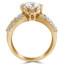 Round Diamond Three-row Split-Shank Halo Engagement Ring in Yellow Gold (MVS0265-Y)