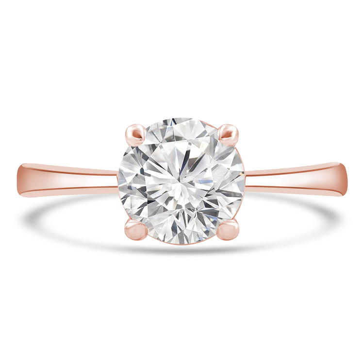 Round Diamond Tappered Solitaire Engagement Ring in Rose Gold (MVS0268-R)