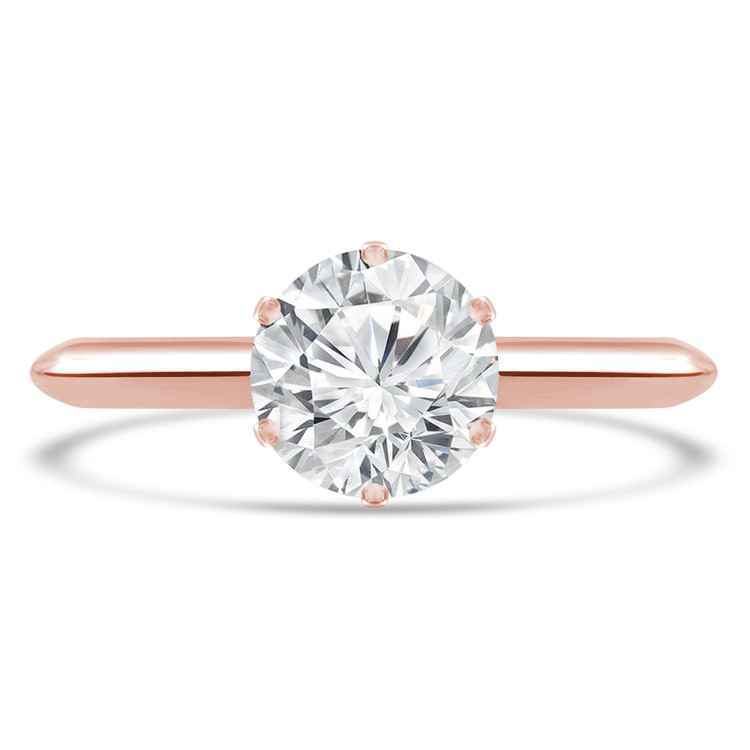 Round Diamond 6-Prong Knife Edge Solitaire Engagement Ring in Rose Gold (MVS0272-R)
