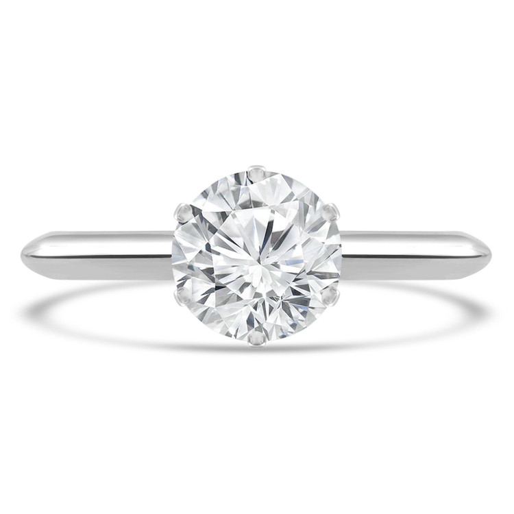 Round Diamond 6-Prong Knife Edge Solitaire Engagement Ring in White Gold (MVS0272-W)