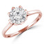 Round Diamond Floral Solitaire Engagement Ring in Rose Gold (MVS0281-R)