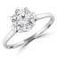 Round Diamond Floral Solitaire Engagement Ring in White Gold (MVS0281-W)