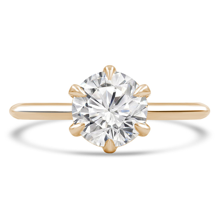 Round Diamond 6-Prong Knife Edge Solitaire Engagement Ring in Yellow Gold (MVS0282-Y)