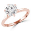 Round Diamond 6-Prong Knife Edge Solitaire Engagement Ring in Rose Gold (MVS0284-R)
