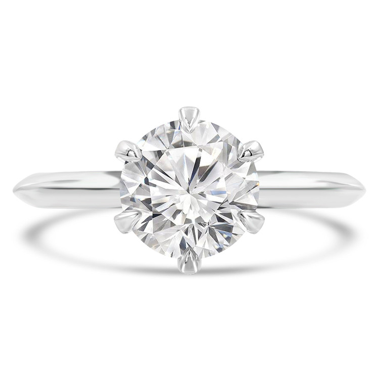 Round Diamond 6-Prong Knife Edge Solitaire Engagement Ring in White Gold (MVS0284-W)