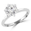 Round Diamond 6-Prong Knife Edge Solitaire Engagement Ring in White Gold (MVS0284-W)