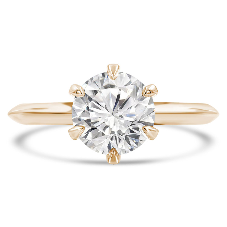 Round Diamond 6-Prong Knife Edge Solitaire Engagement Ring in Yellow Gold (MVS0284-Y)