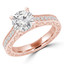 Round Diamond Vintage Solitaire with Accents Engagement Ring in Rose Gold (MVS0285-R)