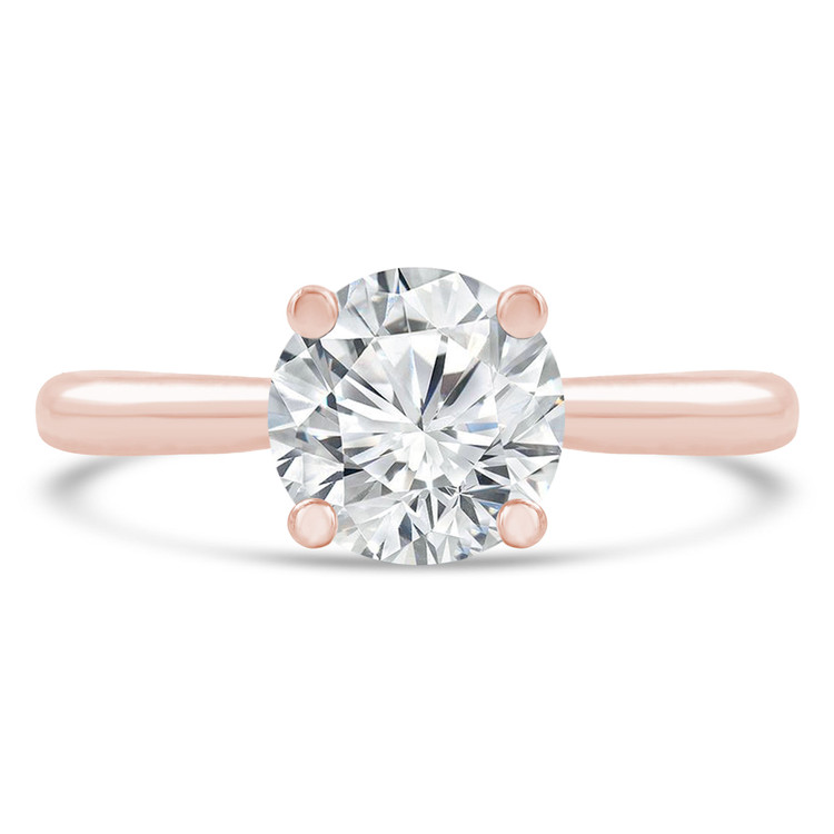 Round Diamond Solitaire with Accents Engagement Ring in Rose Gold (MVS0290-R)
