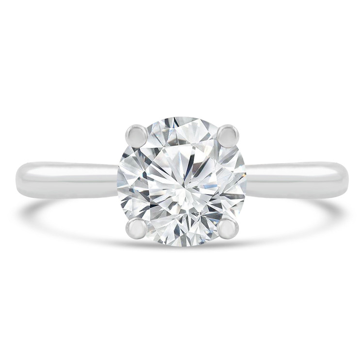Round Diamond Solitaire with Accents Engagement Ring in White Gold (MVS0290-W)