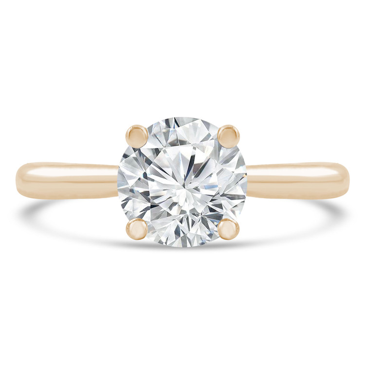 Round Diamond Solitaire with Accents Engagement Ring in Yellow Gold (MVS0290-Y)