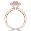 Round Diamond Cushion Rollover Halo Engagement Ring in Rose Gold with Accents (MVS0291-R)