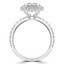 Round Diamond Cushion Rollover Halo Engagement Ring in White Gold with Accents (MVS0291-W)