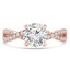 Round Diamond Twisted Solitaire with Accents Engagement Ring in Rose Gold (MVS0292-R)