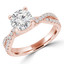 Round Diamond Twisted Solitaire with Accents Engagement Ring in Rose Gold (MVS0292-R)