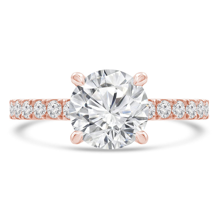 Round Diamond Solitaire with Accents Engagement Ring in Rose Gold (MVS0293-R)