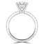 Round Diamond Solitaire with Accents Engagement Ring in White Gold (MVS0293-W)