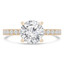 Round Diamond Solitaire with Accents Engagement Ring in Yellow Gold (MVS0293-Y)