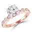 Round Diamond Tiara Solitaire with Accents Engagement Ring in Rose Gold (MVS0295-R)