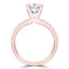 Round Diamond Three-row Split-shank Solitaire with Accents Engagement Ring in Rose Gold (MVS0299-R)