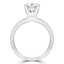 Round Diamond Three-row Split-shank Solitaire with Accents Engagement Ring in White Gold (MVS0299-W)