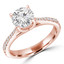 Round Diamond Tappered Solitaire with Accents Engagement Ring in Rose Gold (MVS0300-R)