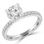 Round Diamond Solitaire with Accents Engagement Ring in White Gold (MVS0301-W)