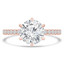 Round Diamond 6-Prong Solitaire with Accents Engagement Ring in Rose Gold (MVS0302-R)