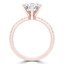 Round Diamond 6-Prong Solitaire with Accents Engagement Ring in Rose Gold (MVS0302-R)