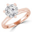 Round Diamond Hidden Halo Solitaire with Accents Engagement Ring in Rose Gold (MVS0304-R)