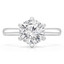 Round Diamond Hidden Halo Solitaire with Accents Engagement Ring in White Gold (MVS0304-W)