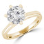 Round Diamond Hidden Halo Solitaire with Accents Engagement Ring in Yellow Gold (MVS0304-Y)